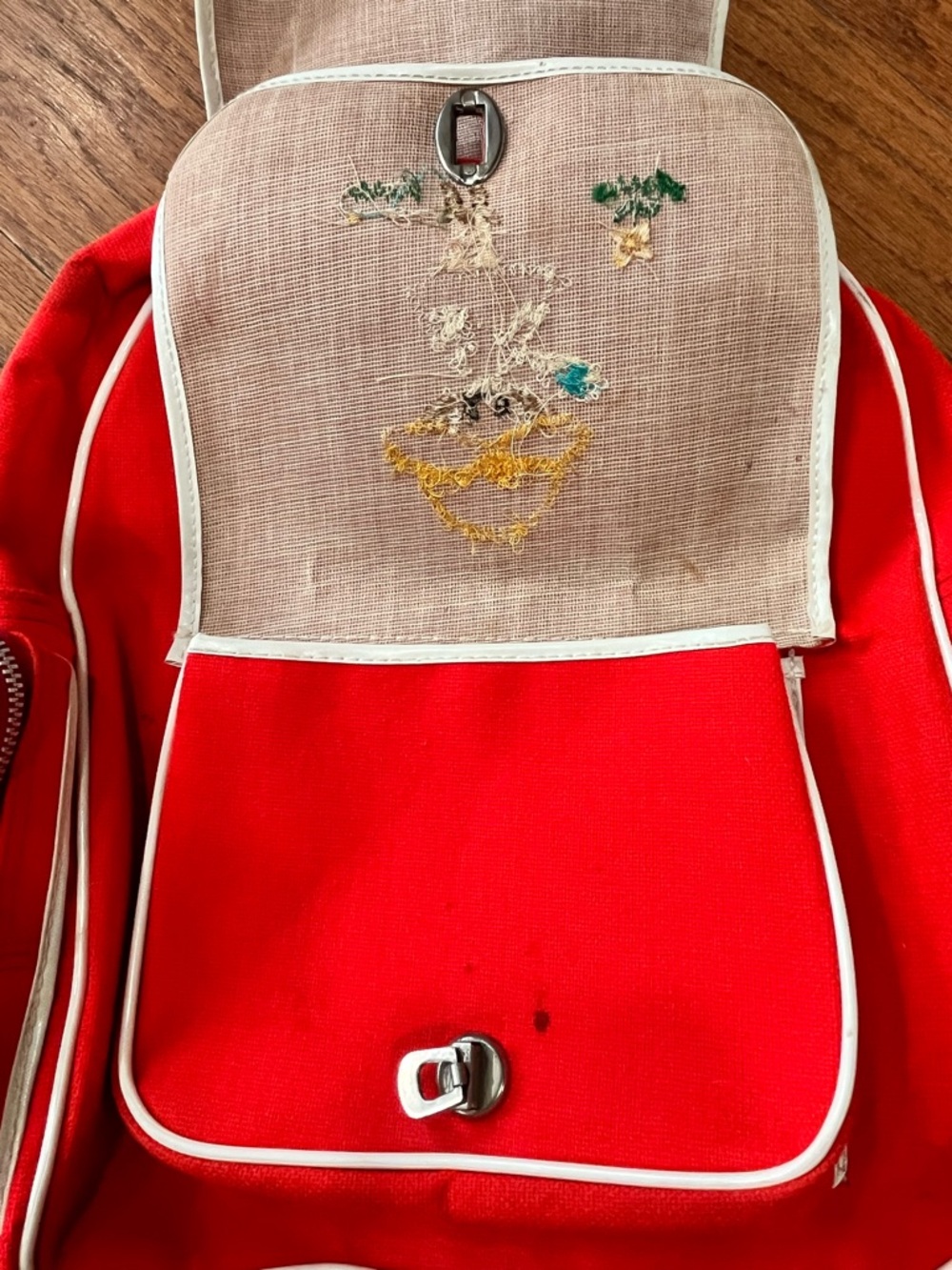 Embroidered children’s canvas backpack kawaii folk style vintage - Picture 11 of 12